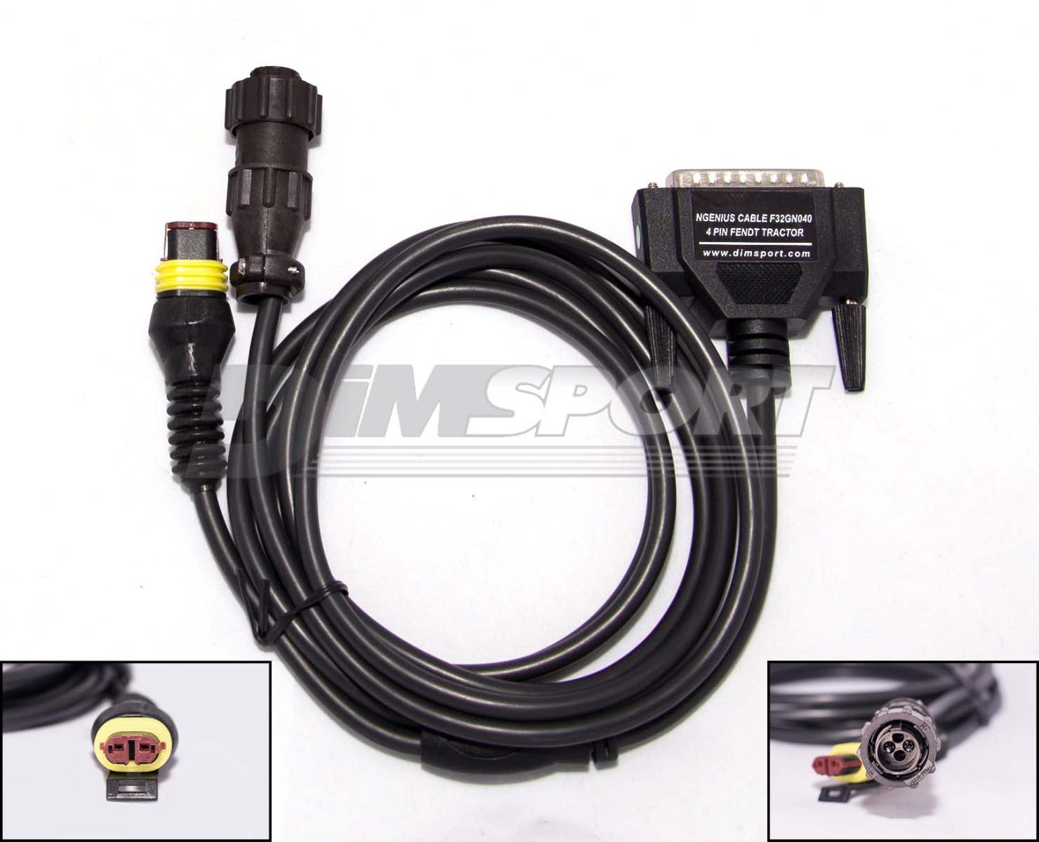 New Genius Fendt/MF 4-pin diagnostic connector + 3-pin power supply cable F32GN081