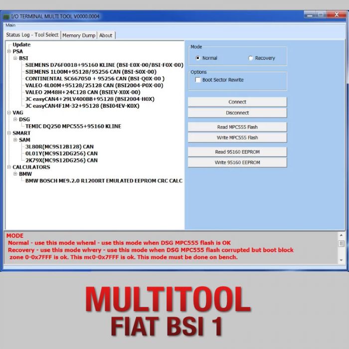 Multitool Plugin Fiat BSI 1 for I/O Terminal Tool