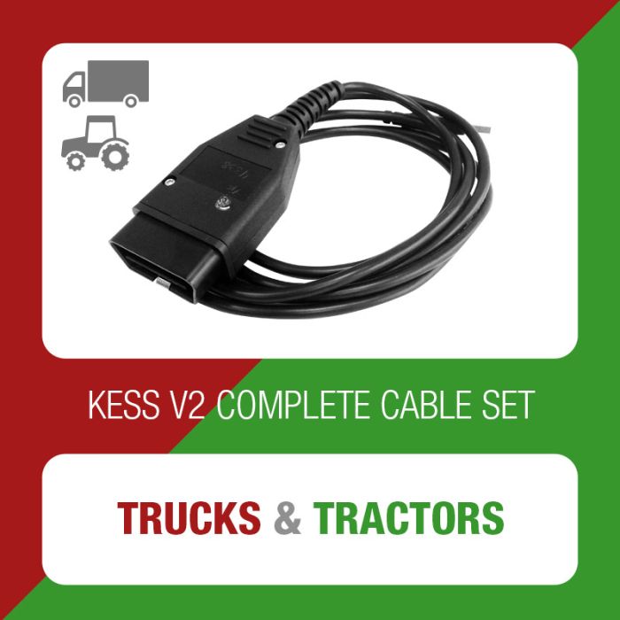 Alientech - KESSv2 complete set of cables for Trucks and Tractors (144300KTTT)