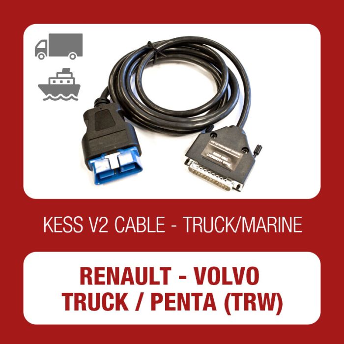 Alientech - KESS3 Renault and Volvo (Truck and OBDII diagnostic connector cable for TRW systems (144300K217) |